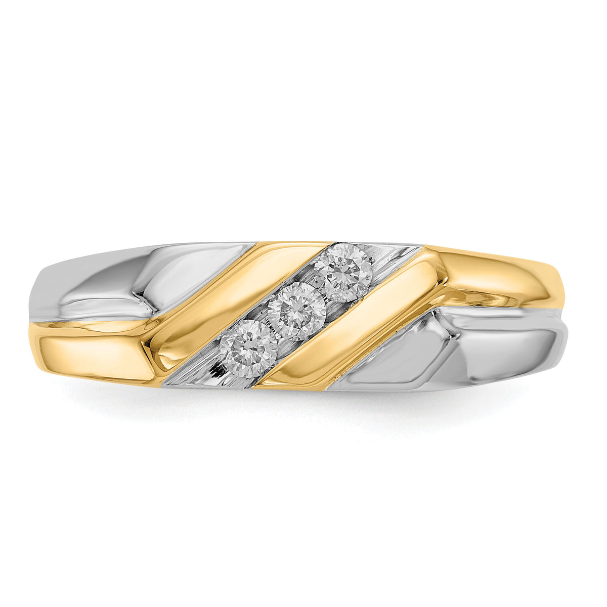 14k Two-tone Gold Diamond Mens Ring-RM5808