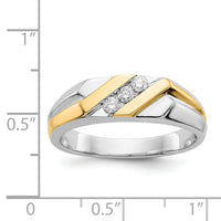 14k Two-tone Gold Diamond Mens Ring-RM5808