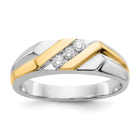 14k Two-tone Gold Diamond Mens Ring-RM5808