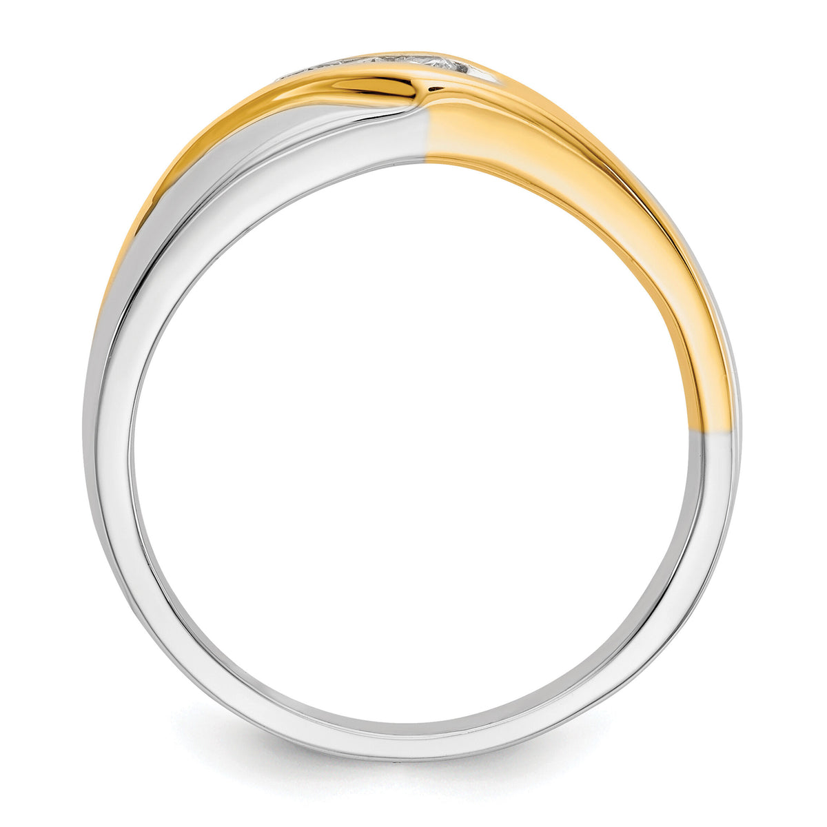 10K Two-tone Diamond Mens Ring-RM5809