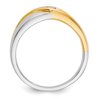 10K Two-tone Diamond Mens Ring-RM5809
