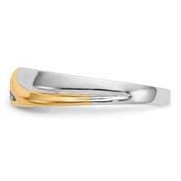 10K Two-tone Diamond Mens Ring-RM5809