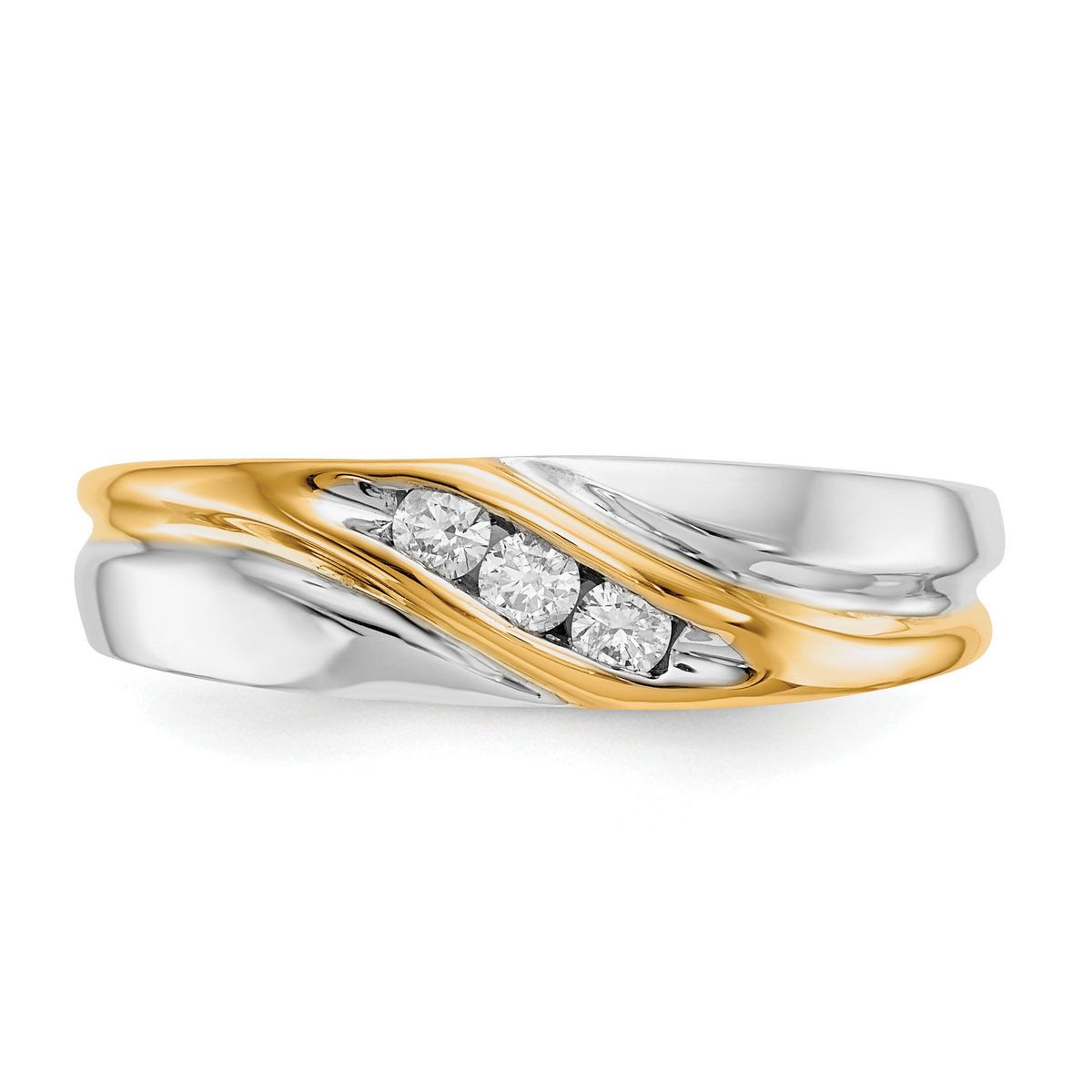 10K Two-tone Diamond Mens Ring-RM5809