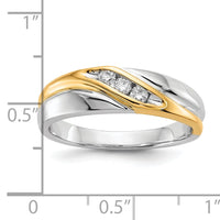 10K Two-tone Diamond Mens Ring-RM5809