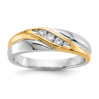 10K Two-tone Diamond Mens Ring-RM5809