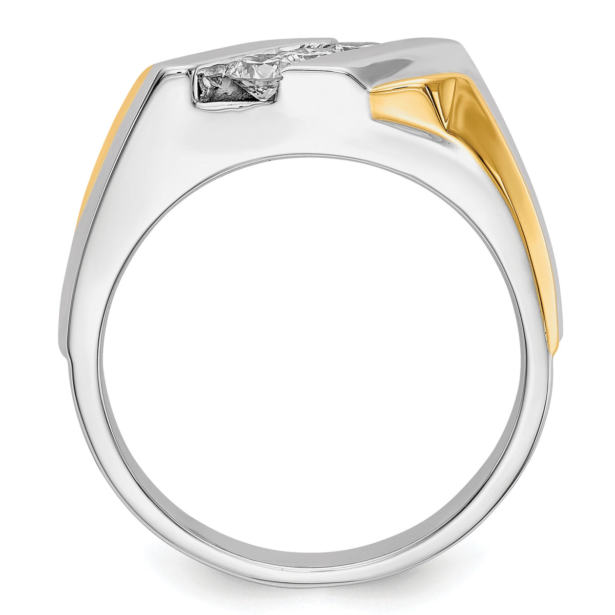 14k Two-tone Gold Diamond Mens Ring-RM5810