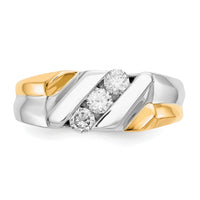 14k Two-tone Gold Diamond Mens Ring-RM5810