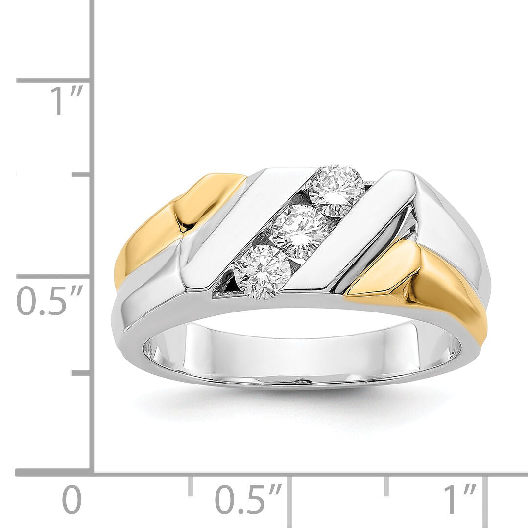 14k Two-tone Gold Diamond Mens Ring-RM5810