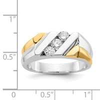 14k Two-tone Gold Diamond Mens Ring-RM5810