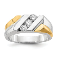 14k Two-tone Gold Diamond Mens Ring-RM5810