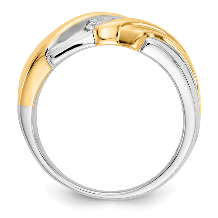 14k Two-tone Diamond Mens Ring-RM5811
