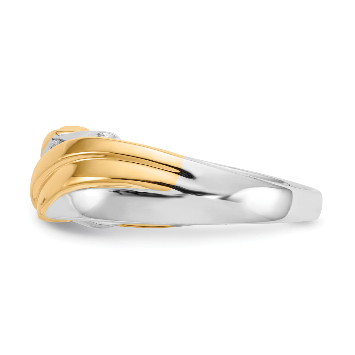 14k Two-tone Diamond Mens Ring-RM5811