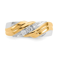14k Two-tone Diamond Mens Ring-RM5811