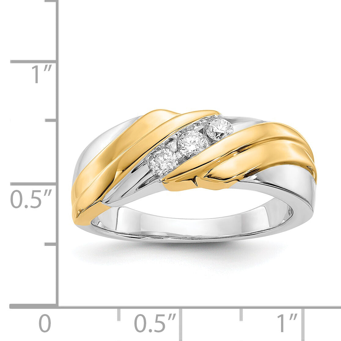 14k Two-tone Diamond Mens Ring-RM5811