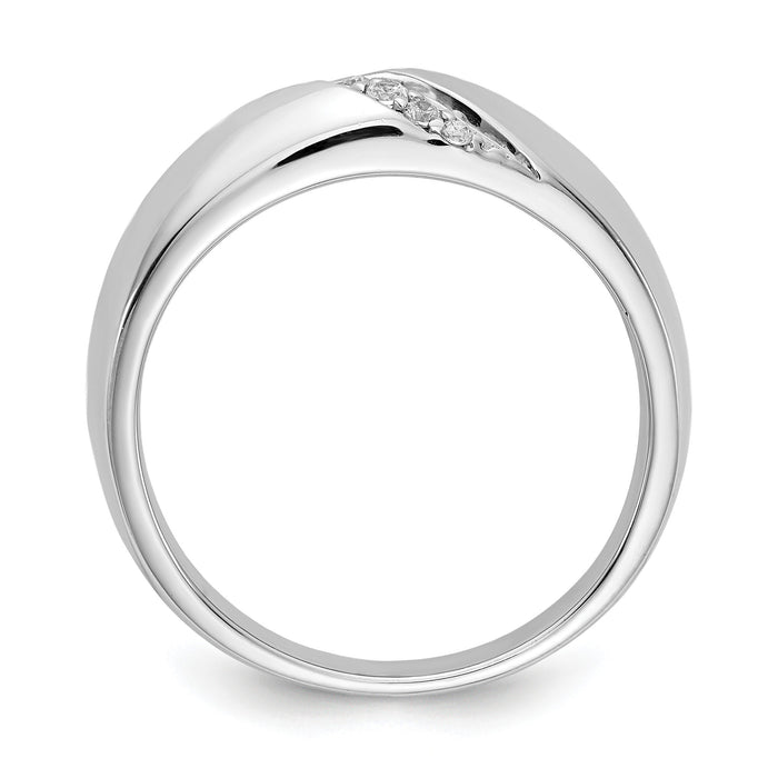 14k White Gold Diamond Mens Ring-RM5813