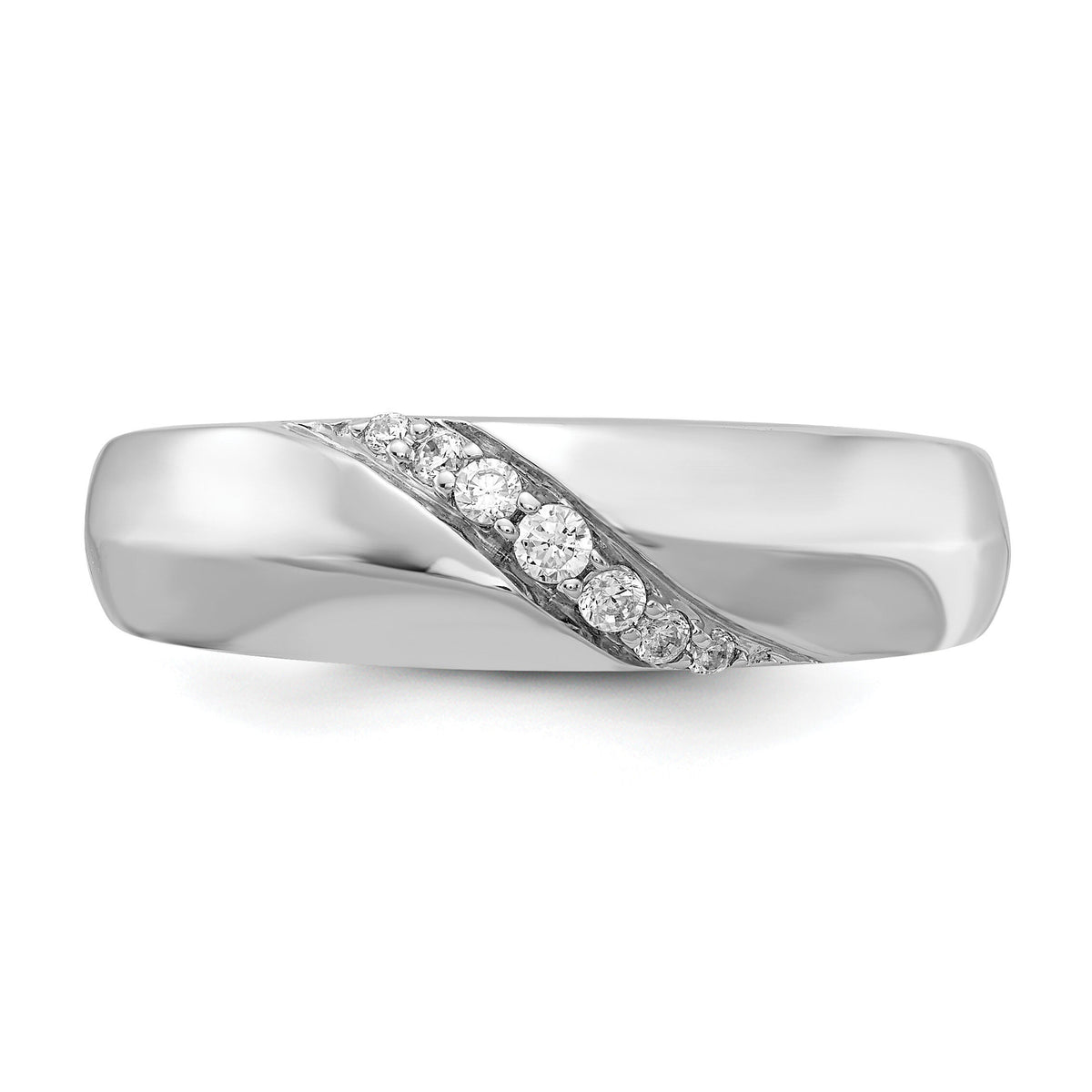 14k White Gold Diamond Mens Ring-RM5813