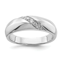 14k White Gold Diamond Mens Ring-RM5813