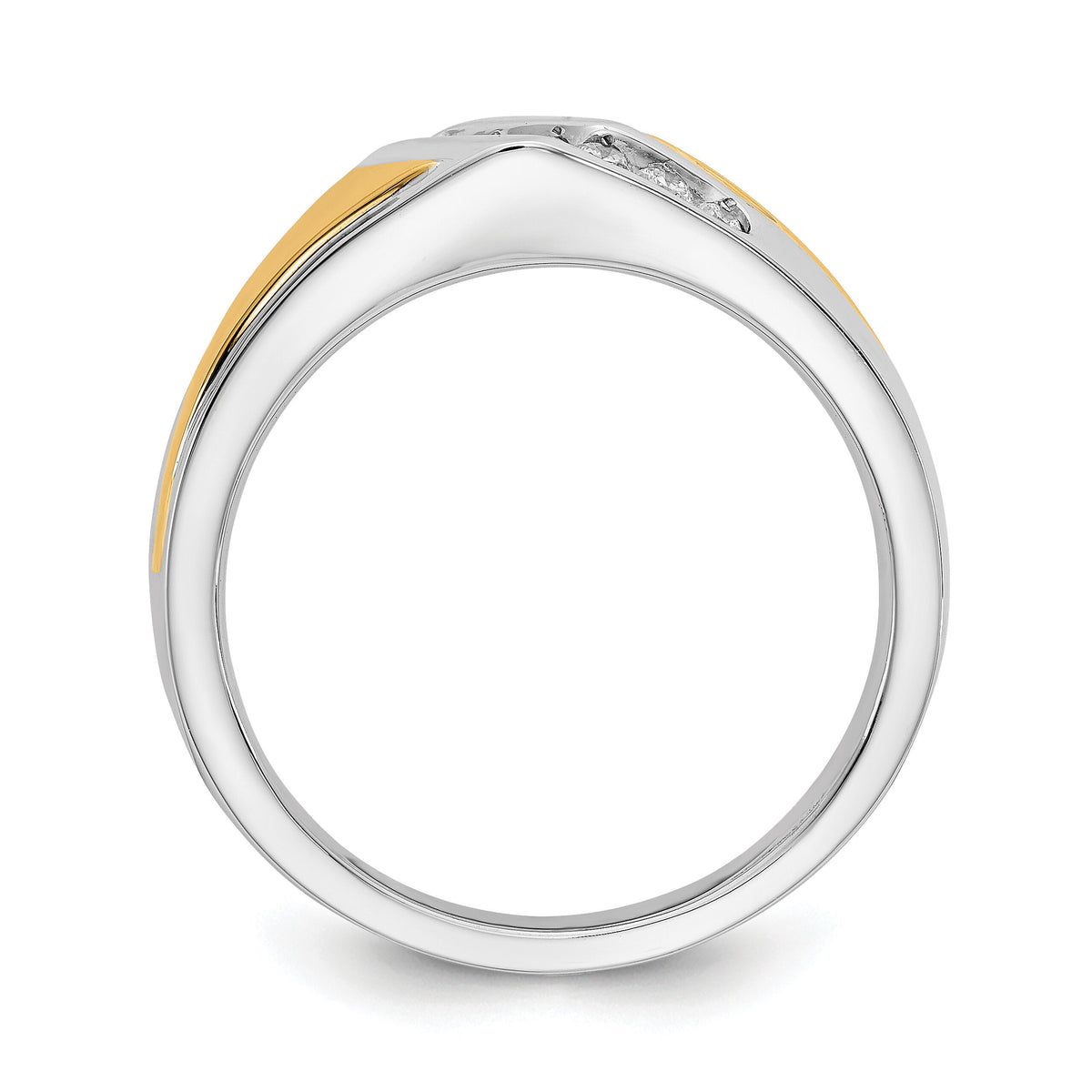 14k Two-tone Gold Diamond Mens Ring-RM5817