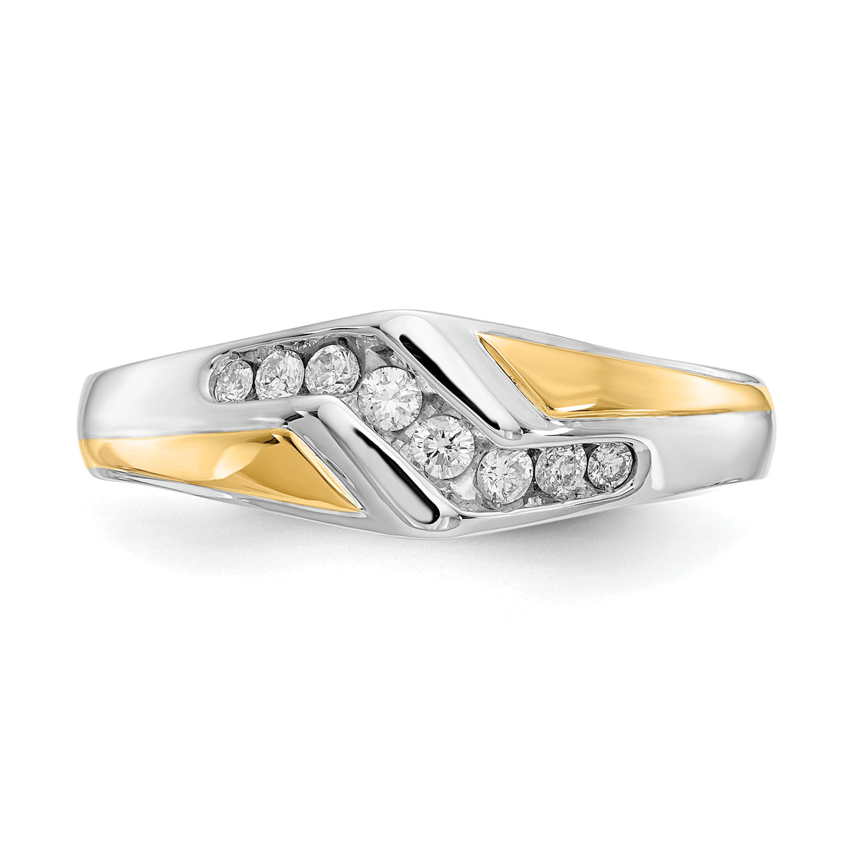 14k Two-tone Gold Diamond Mens Ring-RM5817