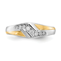 14k Two-tone Gold Diamond Mens Ring-RM5817