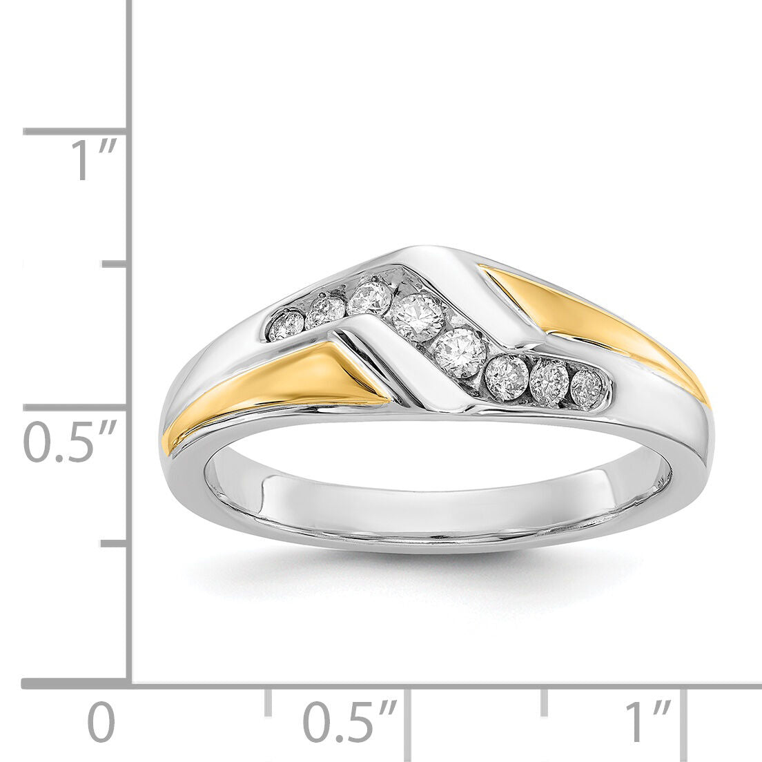 14k Two-tone Gold Diamond Mens Ring-RM5817