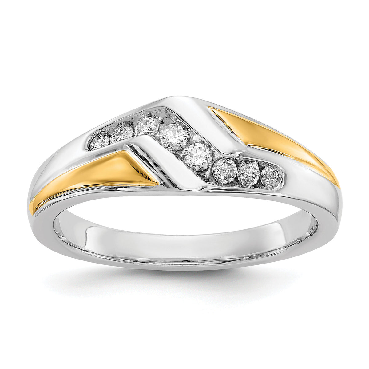 14k Two-tone Gold Diamond Mens Ring-RM5817