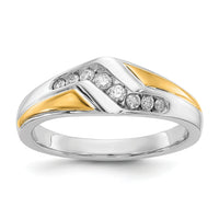14k Two-tone Gold Diamond Mens Ring-RM5817