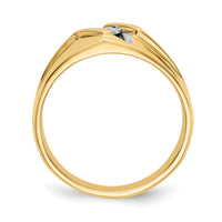 14k and Rhodium Diamond Mens Ring-RM5818