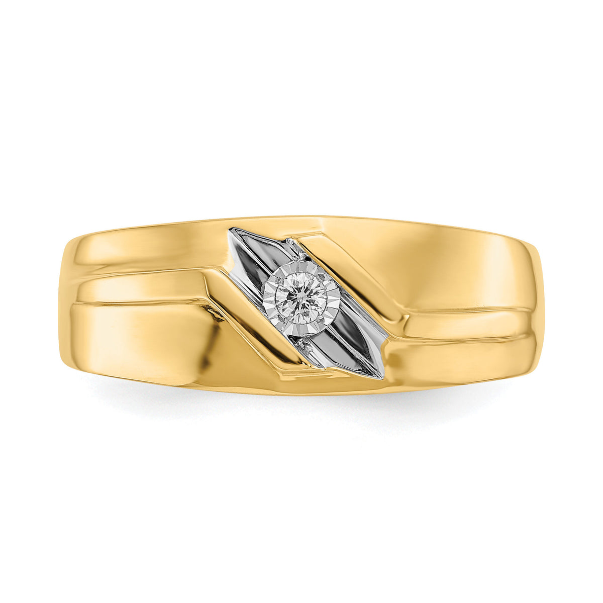 14k and Rhodium Diamond Mens Ring-RM5818