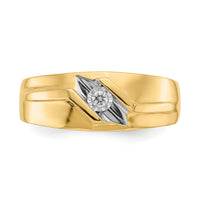 14k and Rhodium Diamond Mens Ring-RM5818