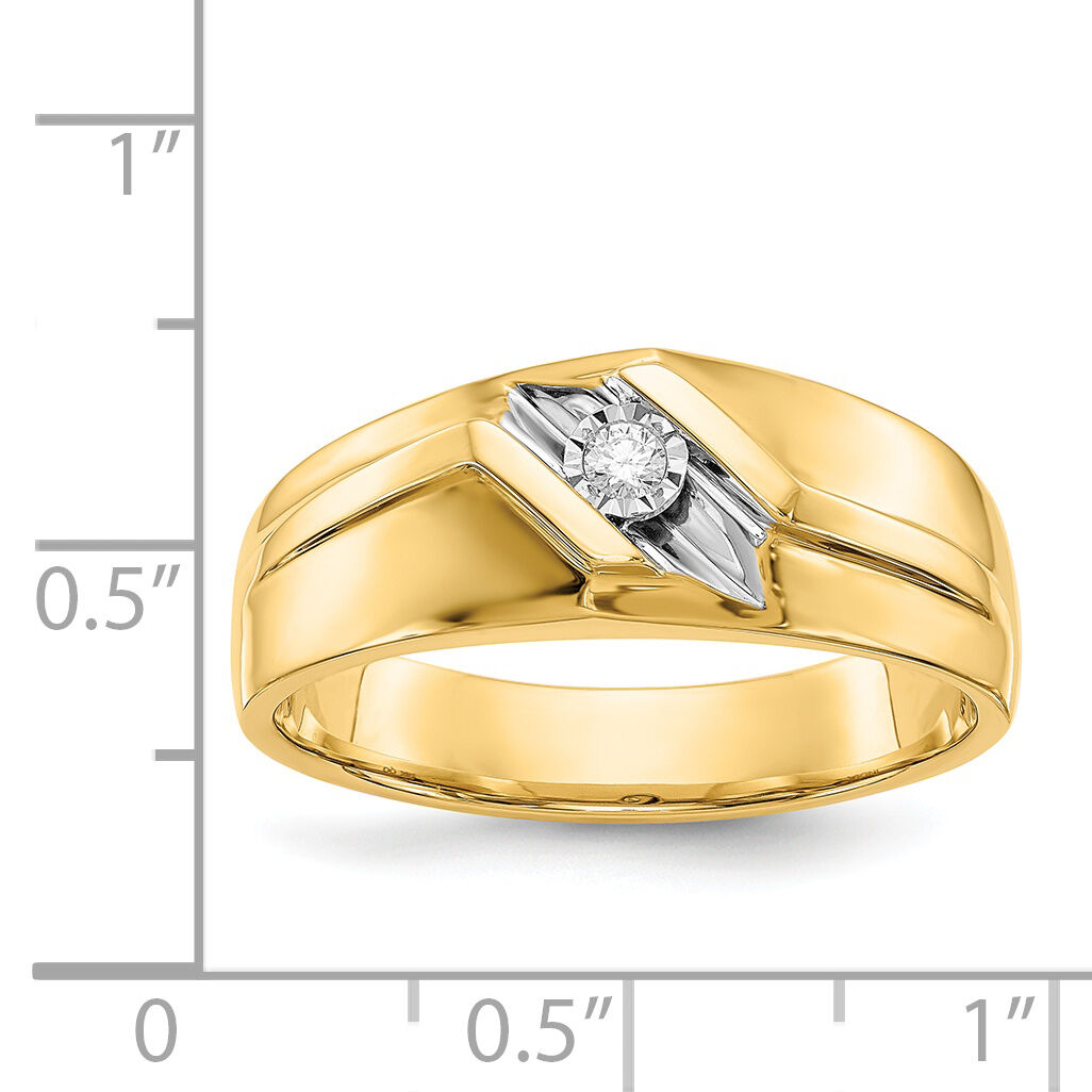 14k and Rhodium Diamond Mens Ring-RM5818