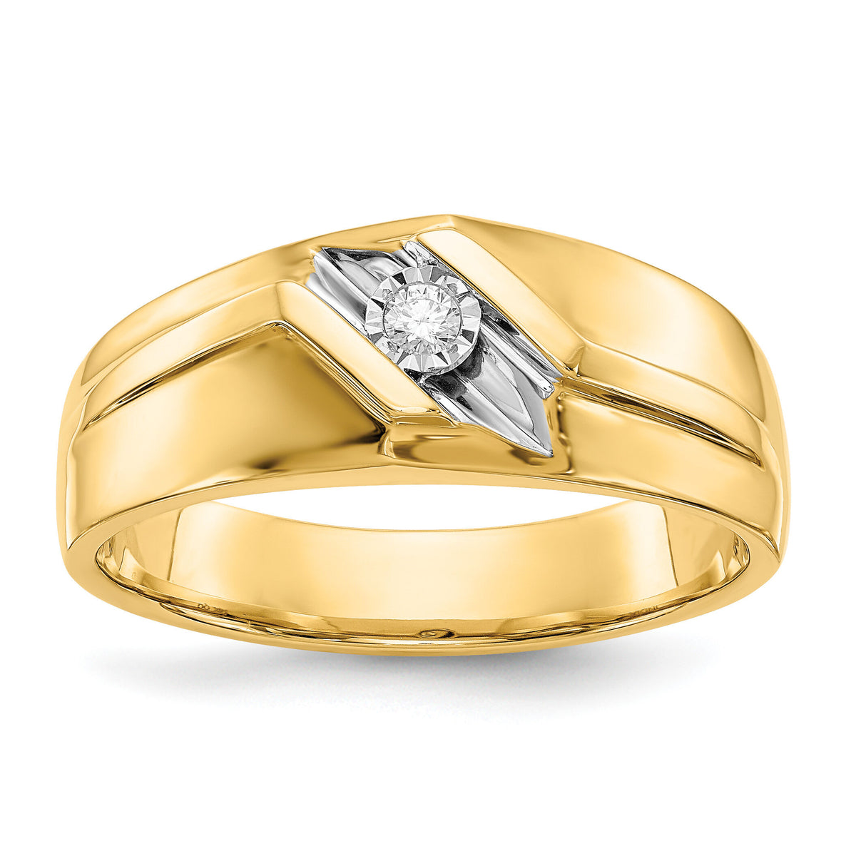 14k and Rhodium Diamond Mens Ring-RM5818