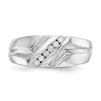 14k White Gold Diamond Mens Ring-RM5819