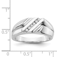 14k White Gold Diamond Mens Ring-RM5819