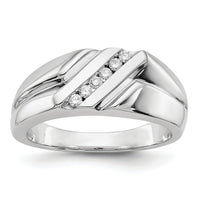 14k White Gold Diamond Mens Ring-RM5819