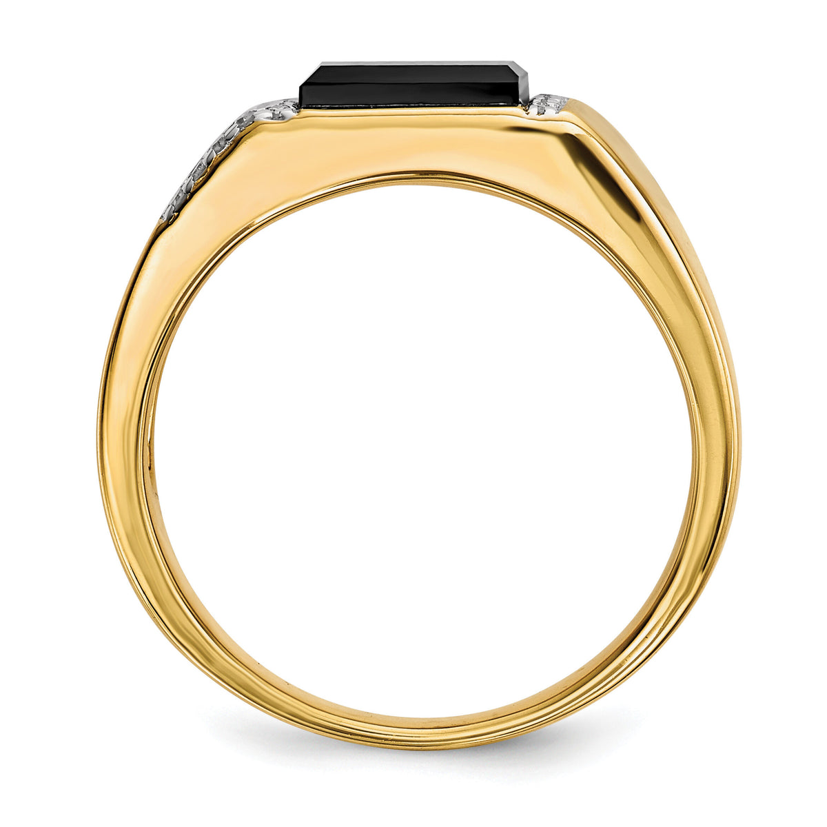 14k Onyx and Diamond Mens Ring-RM5822
