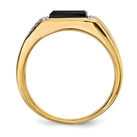 14k Onyx and Diamond Mens Ring-RM5822