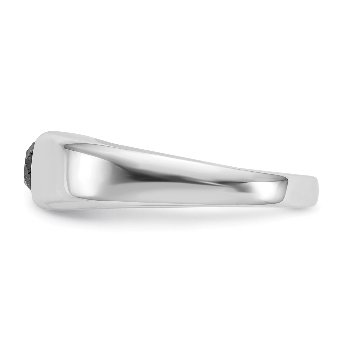 14k White Gold Black Diamond Mens Ring-RM5823