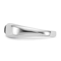 14k White Gold Black Diamond Mens Ring-RM5823