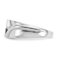 14k White Gold Black Diamond Mens Ring-RM5825