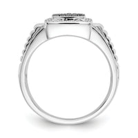 14k White Gold Black and White Diamond Mens Ring-RM5826