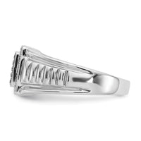 14k White Gold Black and White Diamond Mens Ring-RM5826