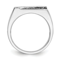 14k White Gold Black and White Diamond Mens Ring-RM5829