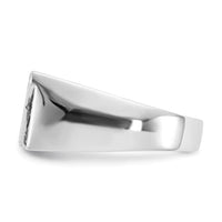 14k White Gold Black and White Diamond Mens Ring-RM5829