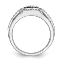 14k White Gold Black and White Diamond Mens Ring-RM5831