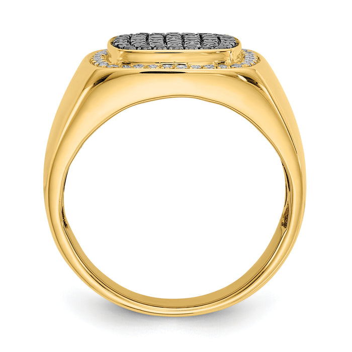 14k Black and White Diamond Mens Ring-RM5832