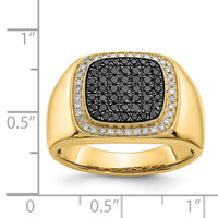 14k Black and White Diamond Mens Ring-RM5832