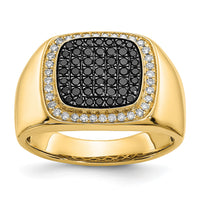 14k Black and White Diamond Mens Ring-RM5832