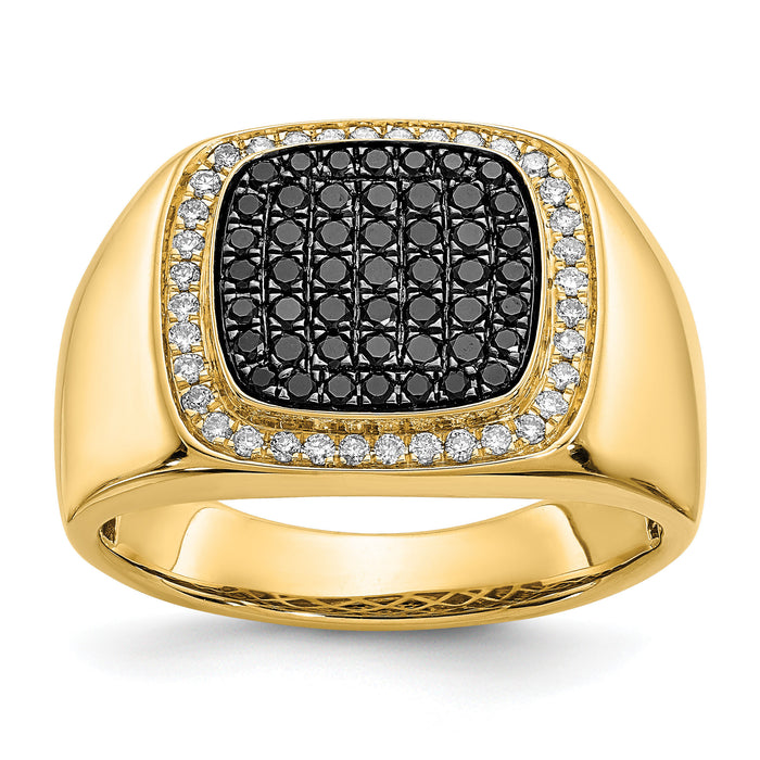 14k Black and White Diamond Mens Ring-RM5832