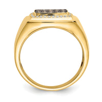14k Champagne and White Diamond Mens Ring-RM5833